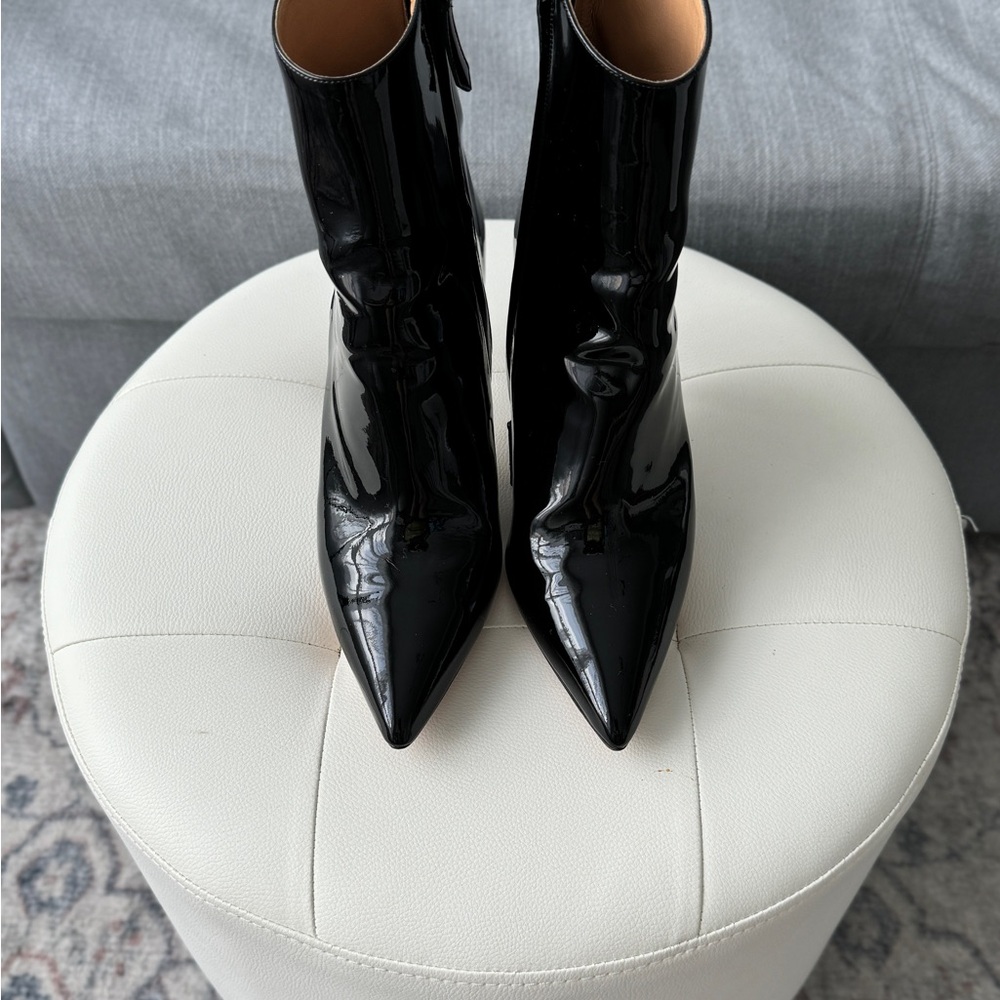 Black Patent Leather Women's Ankle Boots